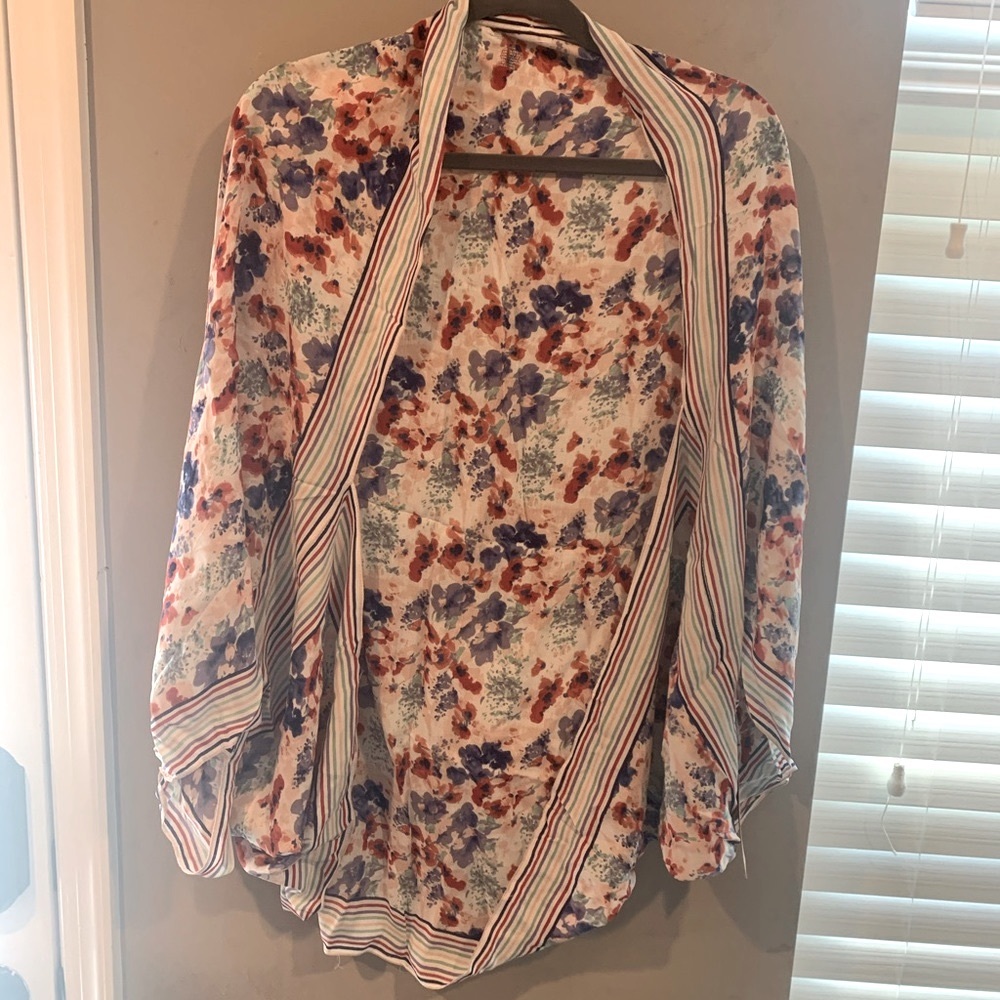 NWT floral and stripes kimono- cover up